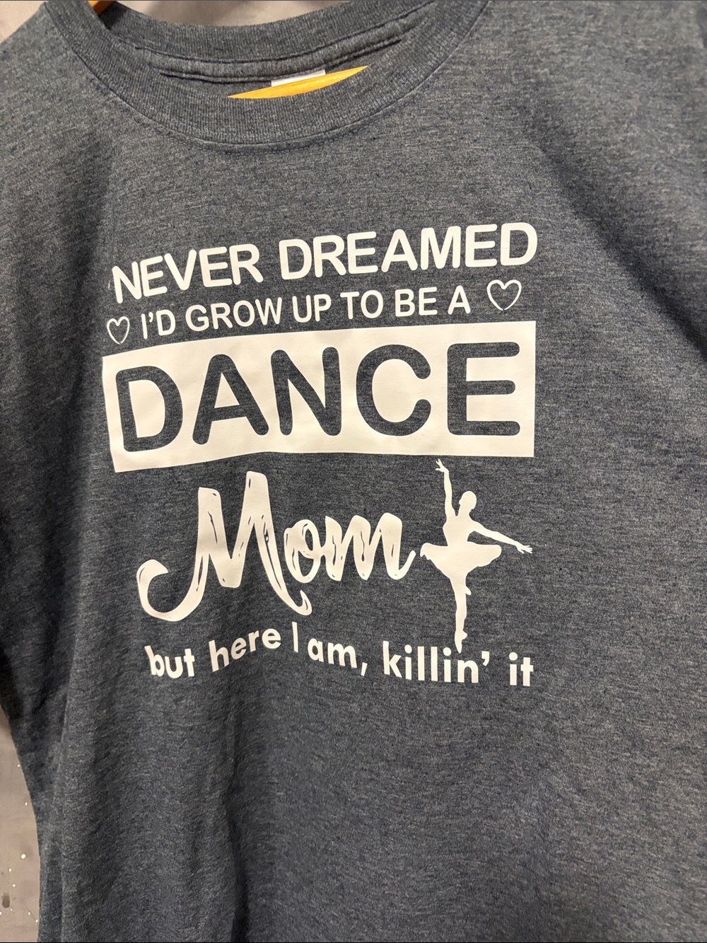 Gildan Heather Gray Dance Mom' Graphic Tee with White Print